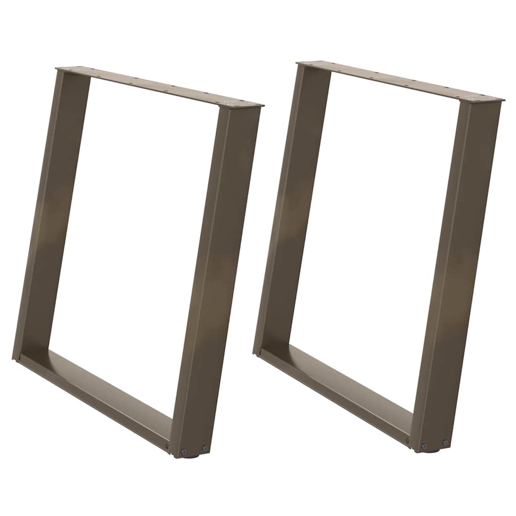 Eettafelpoten 2 St U-Vormig Staal 90 x (72-73) cm Naturel