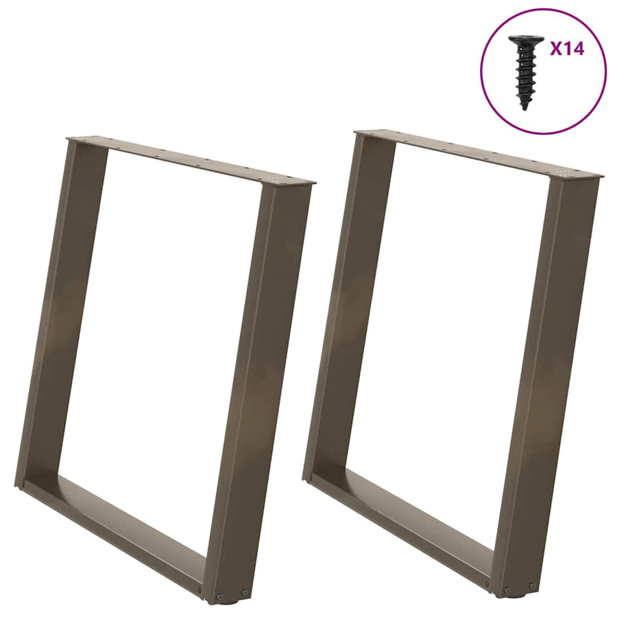 Eettafelpoten 2 St U-Vormig Staal 100 x (72-73) cm Naturel