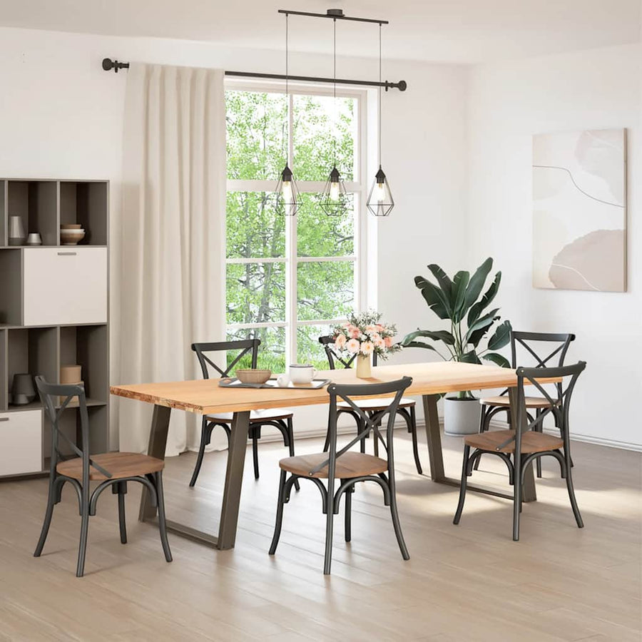 Eettafelpoten 2 St U-Vormig Staal 100 x (72-73) cm Naturel