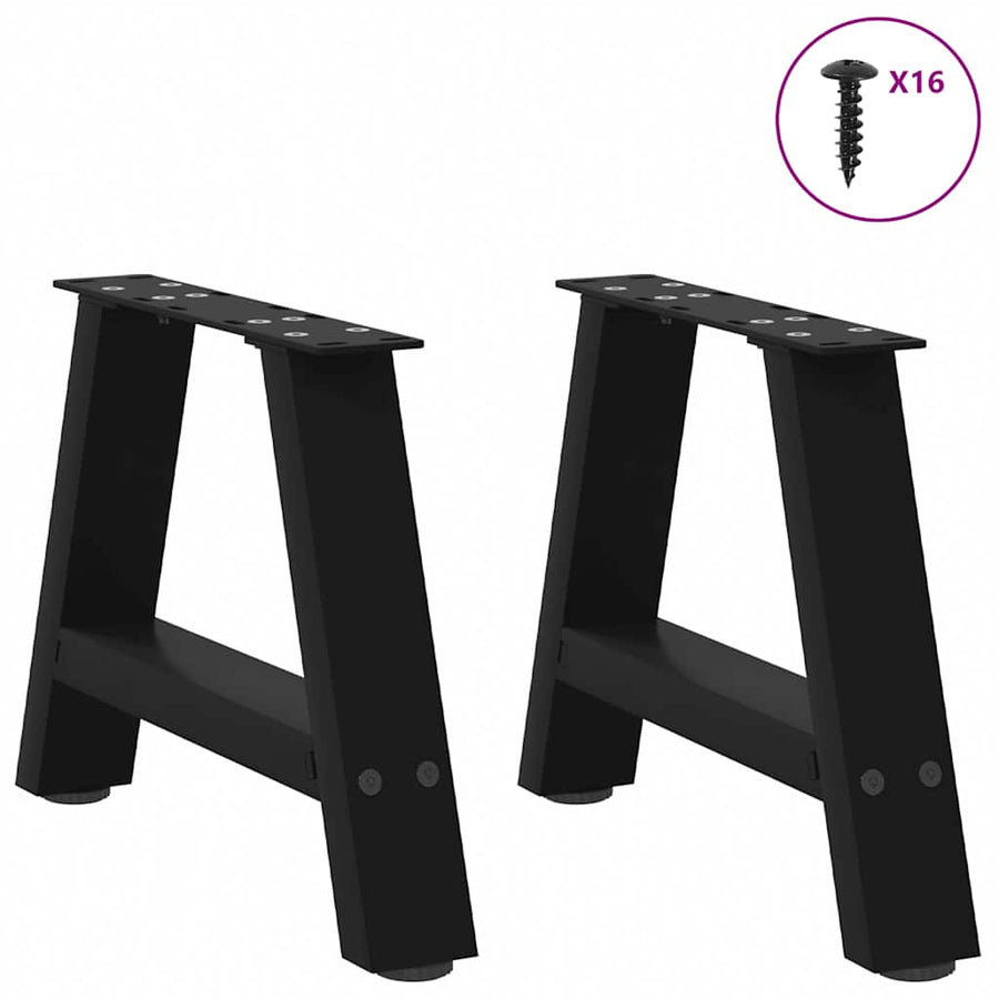 Salontafelpoten 2 st A-vormig 30x(30-31) cm staal zwart