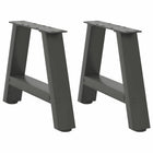Tafelpoten 2 st A-vormig 30x30 cm staal antraciet