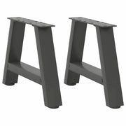 Tafelpoten 2 st A-vorm 40x30 cm staal antraciet