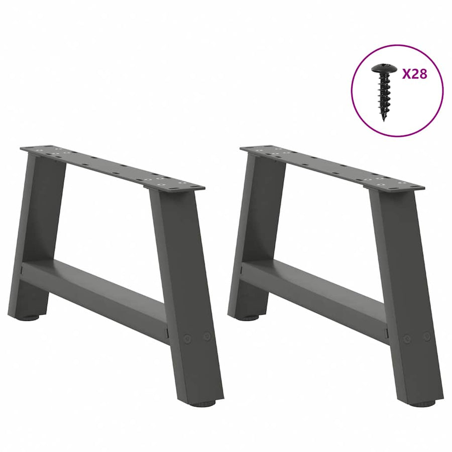 Salontafelpoten 2 st A-vormig 60x(30-31) cm staal antraciet