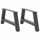 Salontafelpoten 2 st A-vormig 70x30 cm staal antraciet