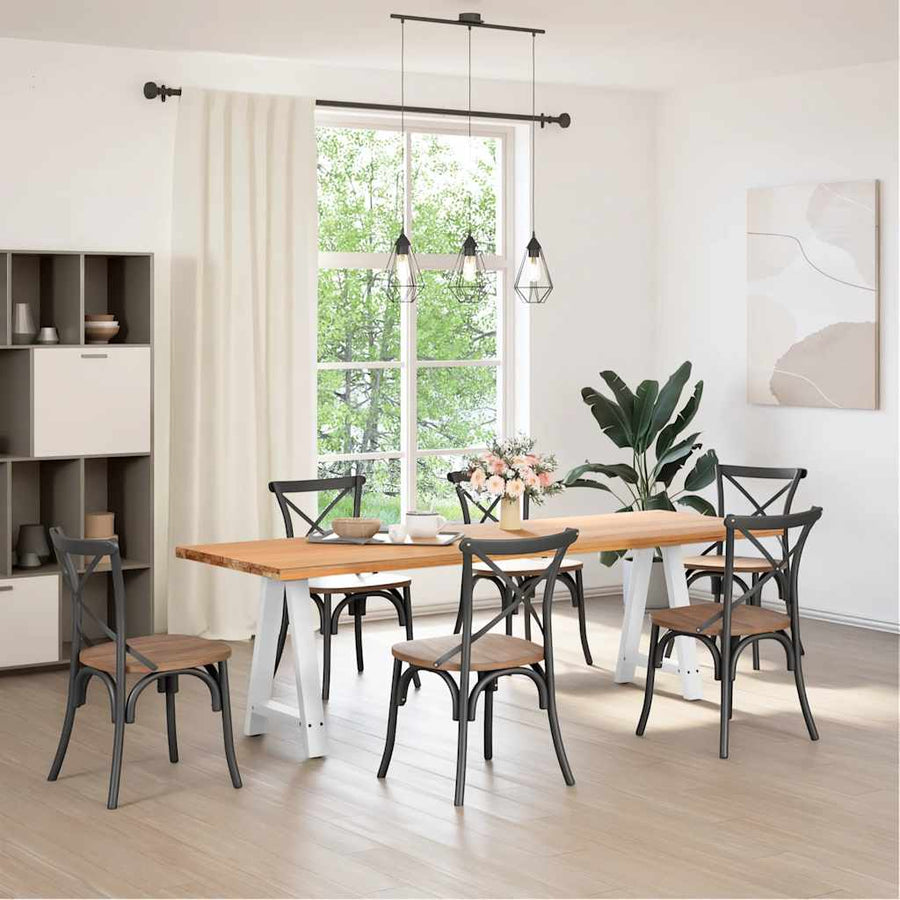 Eettafelpoten A-Vormig Staal Wit 50 x (72-73) cm