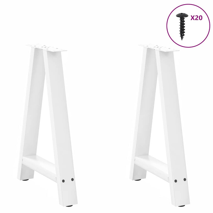 Eettafelpoten A-Vormig Staal Wit 50 x (72-73) cm