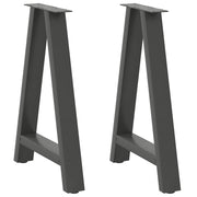 Tafelpoten 2 st A-vormig 50x72 cm staal antraciet