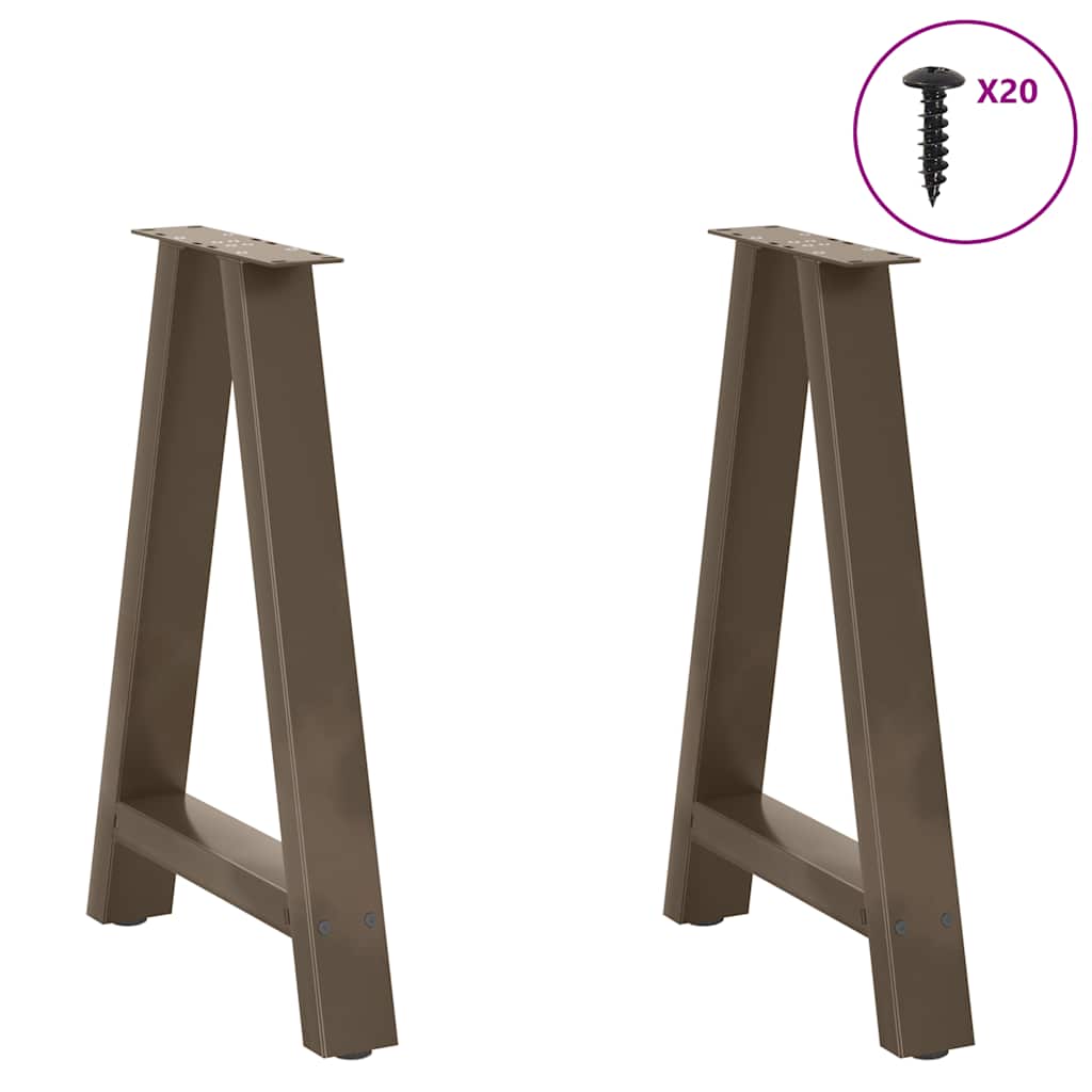 Salontafelpoten 2 St A-Vormig Staal 50 x (72-73) cm Naturel
