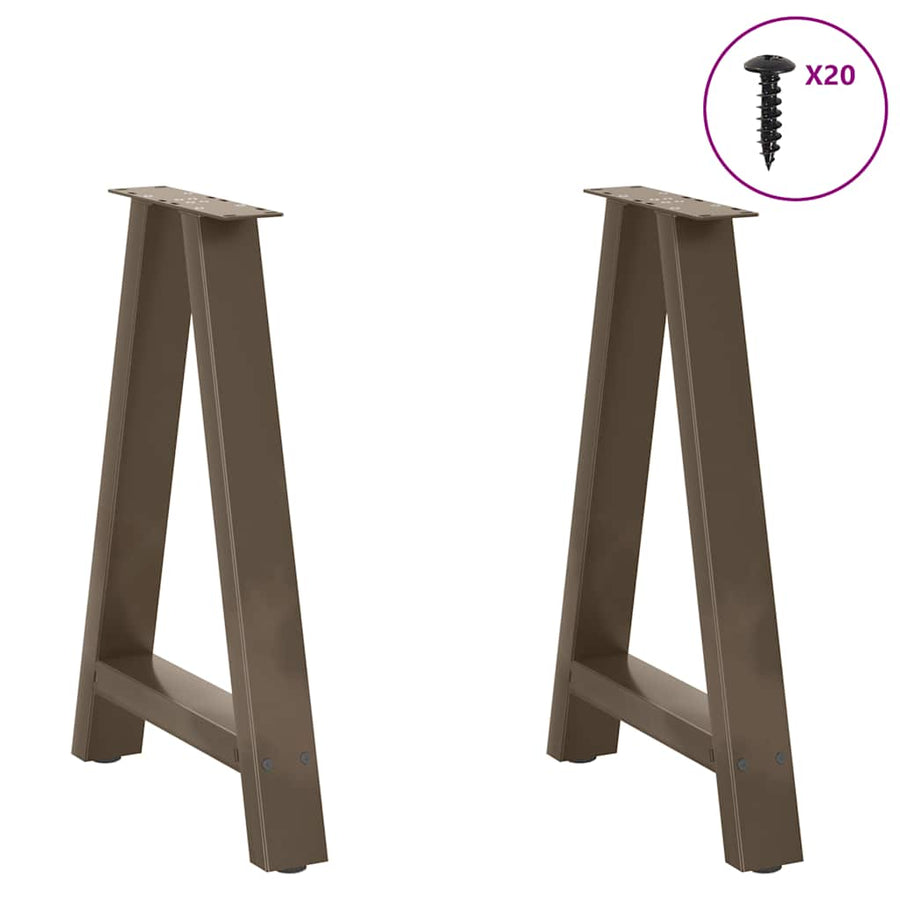 Salontafelpoten 2 St A-Vormig Staal 60 x (72-73) cm Naturel