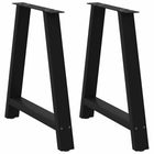 Tafelpoten 2 st A-vormig 70x72-73 cm staal zwart