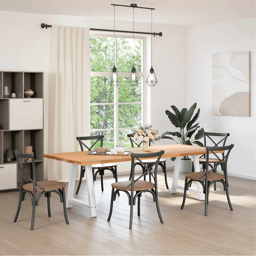 Eettafelpoten A-Vormig Staal Wit 70 x (72-73) cm