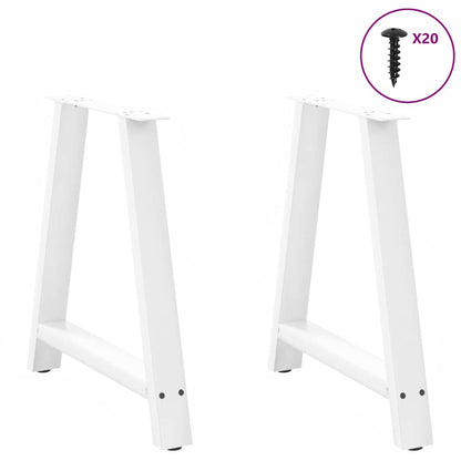 Eettafelpoten A-Vormig Staal Wit 70 x (72-73) cm