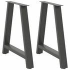 Dining table legs 2 pcs A-shaped 70x(72-73) cm steel anthracite