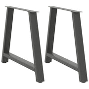 Tafelpoten 2 st A-vormig 100x72 cm staal antraciet