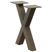 Coffee table legs 2 pcs X-shaped 37x(30-31) cm natural steel