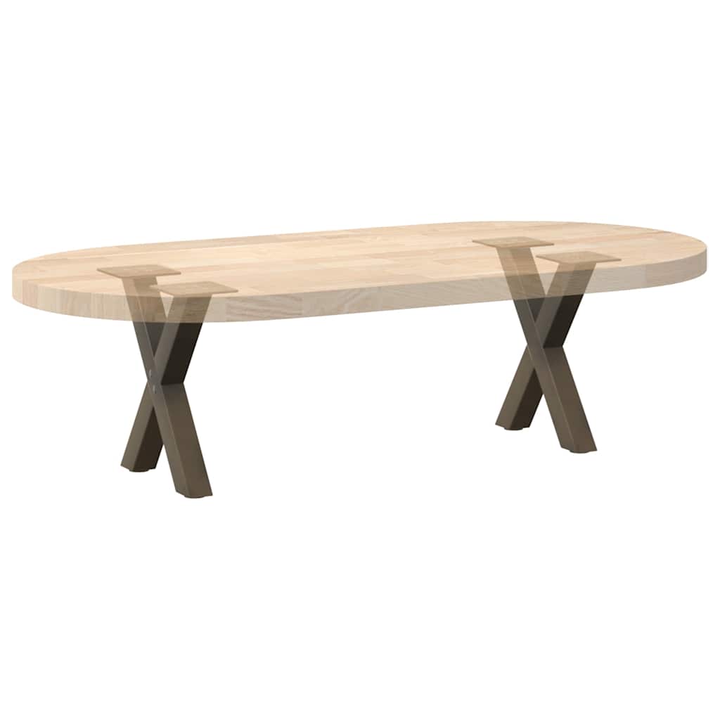 Salontafelpoten X-Vormig 37X(30-31) Cm Staal Naturel 2 37 x (30-31) cm (40 mm)