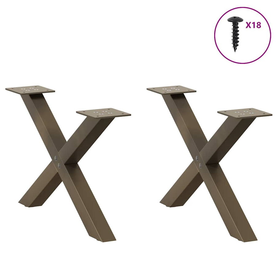 Salontafelpoten X-Vormig 50X(30-31) Cm Staal Naturel 2 50 x (30-31) cm (40 mm)