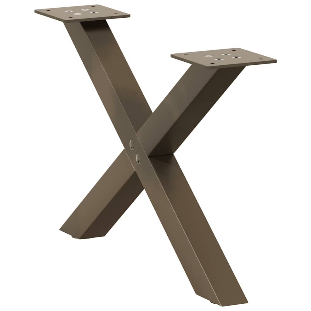 Salontafelpoten X-Vormig 50X(30-31) Cm Staal Naturel 2 50 x (30-31) cm (40 mm)