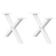 Coffee table legs 2 pcs X-shaped 60x(30-31) cm steel white