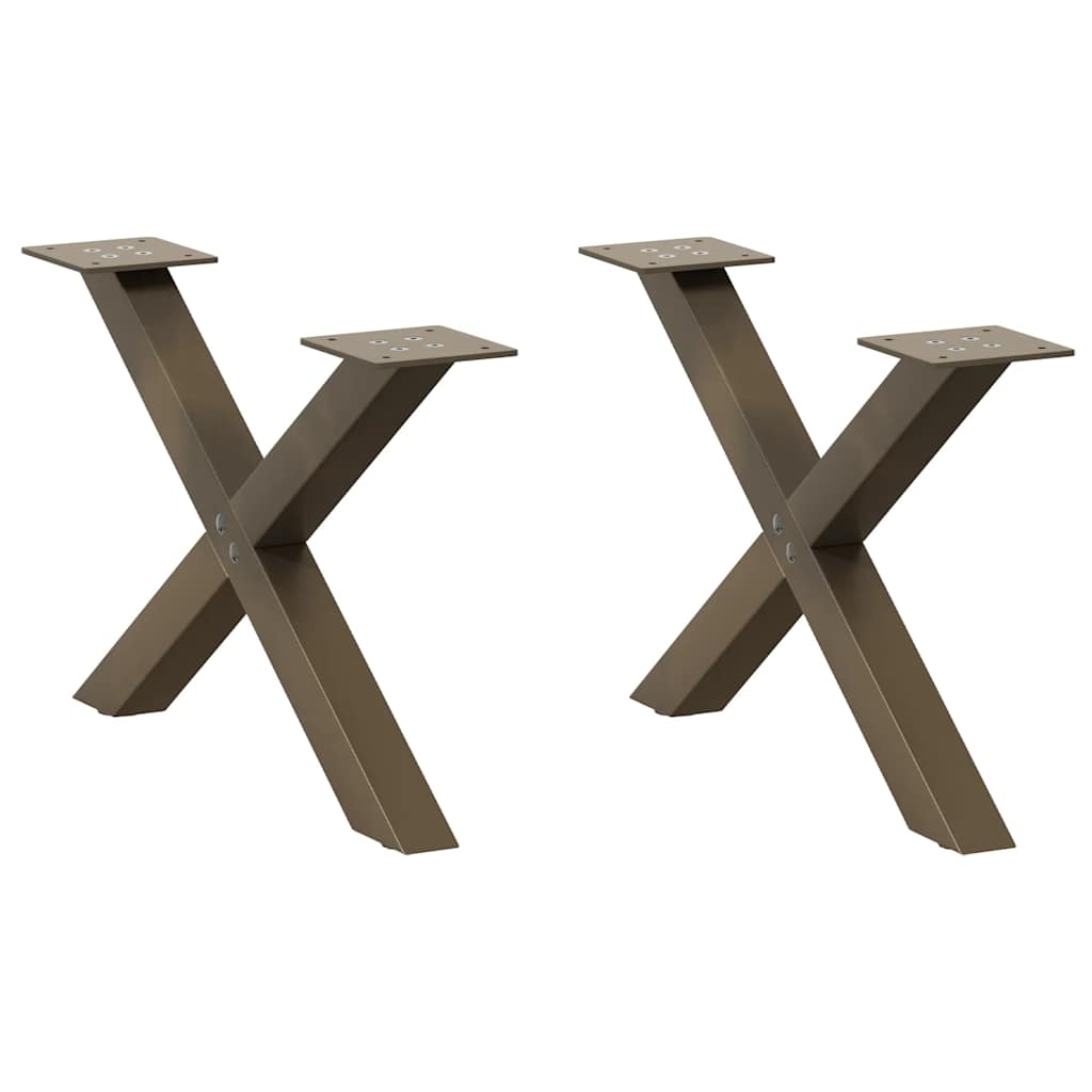 Salontafelpoten X-Vormig 60X(30-31) Cm Staal Naturel 2 60 x (30-31) cm (40 mm)