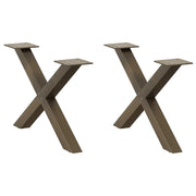 Coffee table legs 2 pcs X-shaped 60x(30-31) cm steel natural