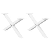 Coffee table legs 2 pcs X-shaped 70x(30-31) cm steel white