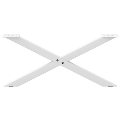 Salontafelpoten 2 st X-vormig 70x(30-31) cm staal wit
