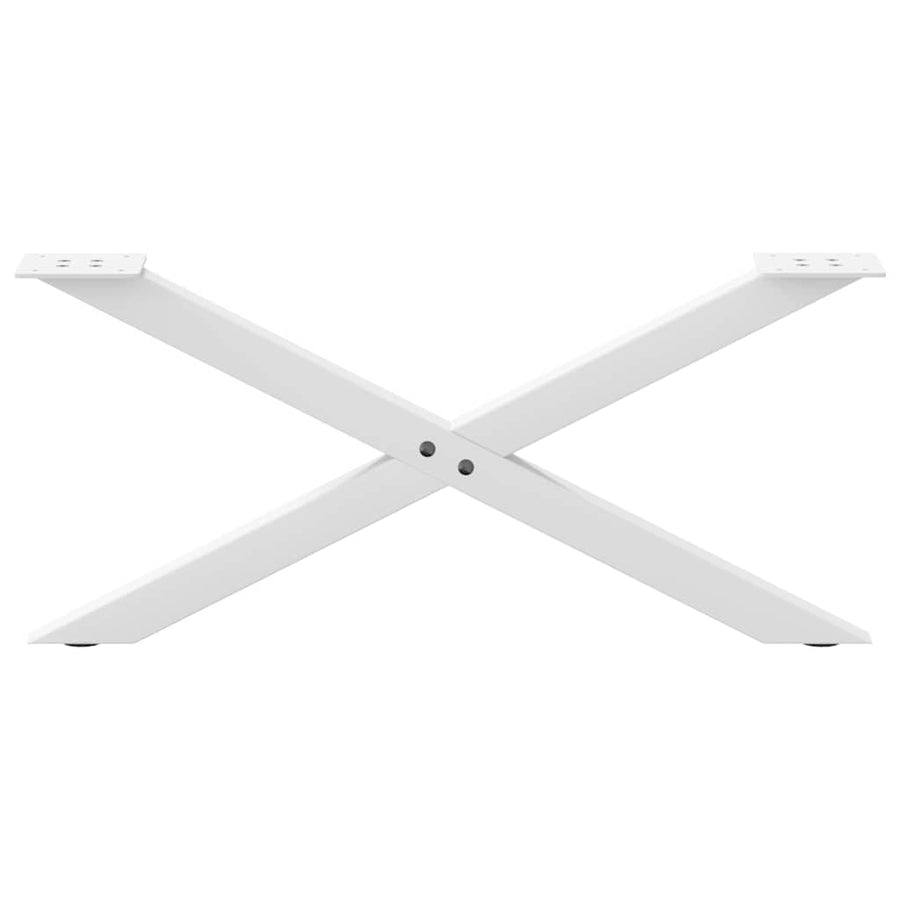 Salontafelpoten 2 st X-vormig 70x(30-31) cm staal wit