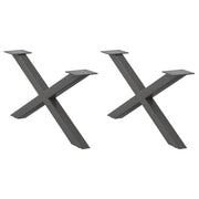 Coffee table legs 2 pcs X-shaped 70x(30-31) cm steel anthracite