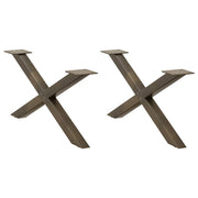 Coffee table legs 2 pcs X-shaped 70x(30-31) cm steel natural