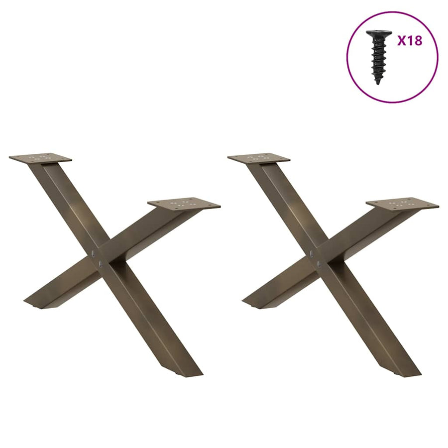 Salontafelpoten X-Vormig 70X(30-31) Cm Staal Naturel 2 70 x (30-31) cm (40 mm)