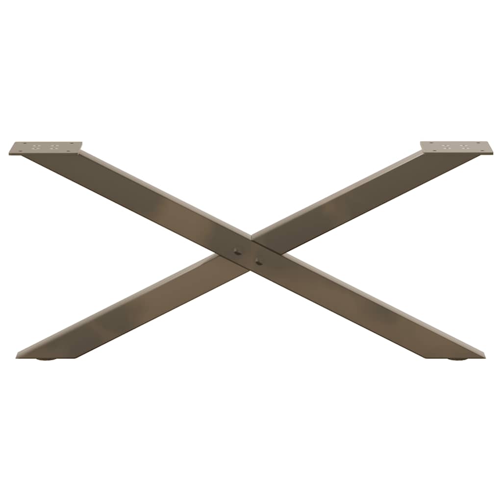 Salontafelpoten X-Vormig 70X(30-31) Cm Staal Naturel 2 70 x (30-31) cm (40 mm)
