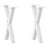 Coffee table legs 2 pcs X-shaped 28x(42-43) cm steel white