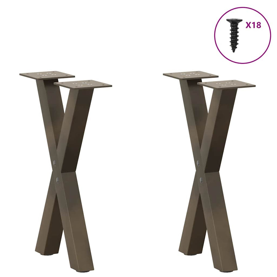 Salontafelpoten X-Vormig 28X(42-43) Cm Staal Naturel 28 x (42-43) cm (40 mm)