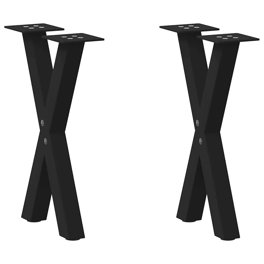 Salontafelpoten 2 st X-vormig 38x(42-43) cm staal zwart