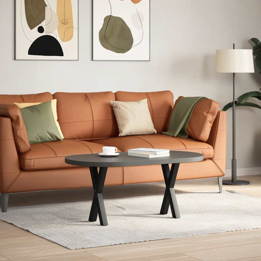 Salontafelpoten 2 st X-vormig 38x(42-43) cm staal zwart