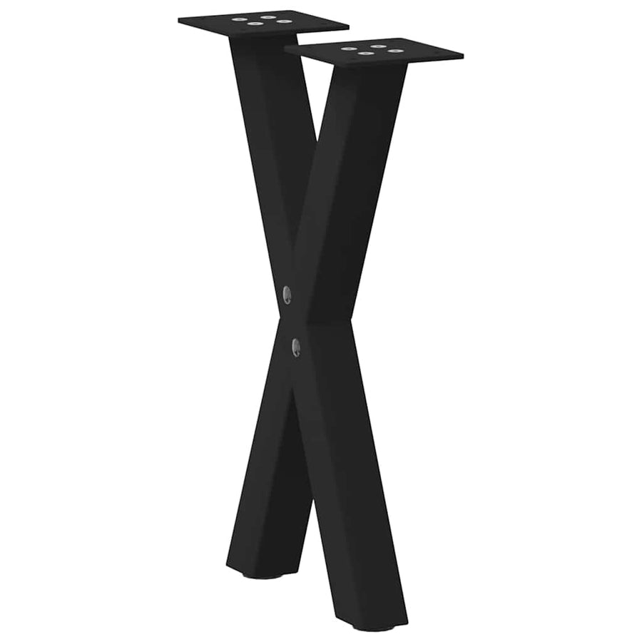 Salontafelpoten 2 st X-vormig 38x(42-43) cm staal zwart