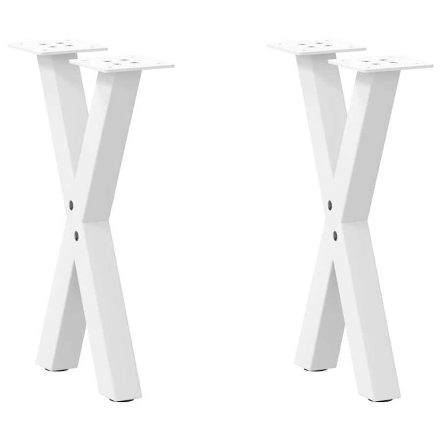 Salontafelpoten X-Vormig 38X(42-43) Cm Staal Wit 2