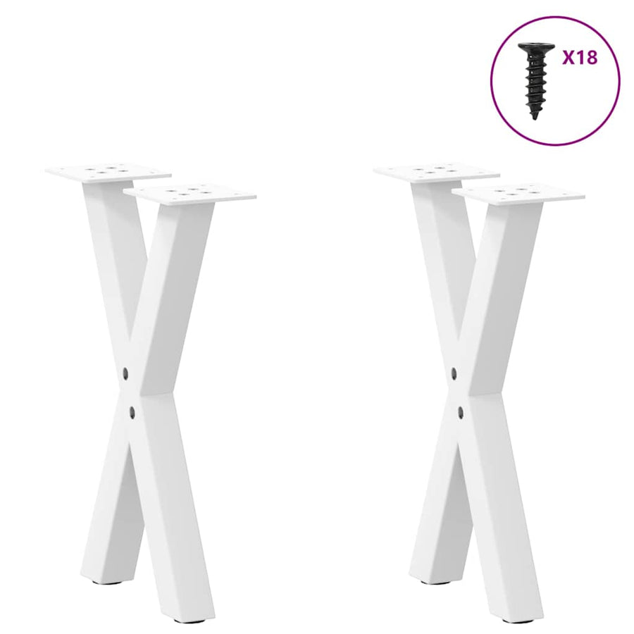 Salontafelpoten X-Vormig 38X(42-43) Cm Staal Wit 2