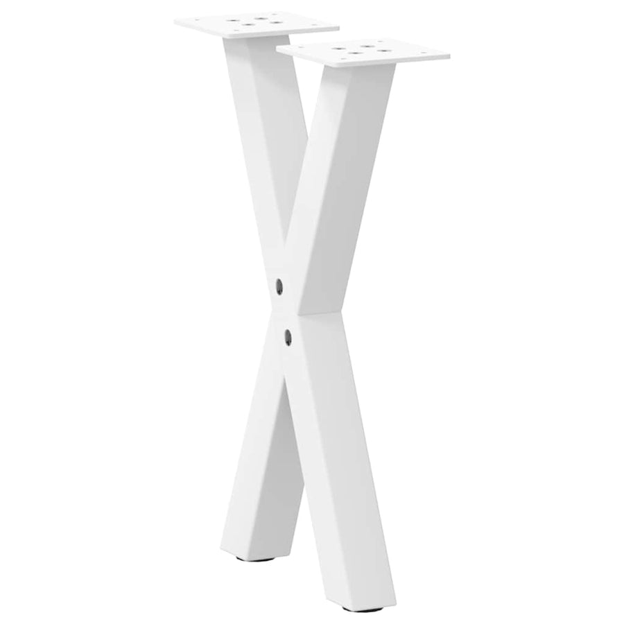Salontafelpoten X-Vormig 38X(42-43) Cm Staal Wit 2
