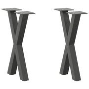 Tafelpoten 2 st X-vormig 38x42 cm staal antraciet