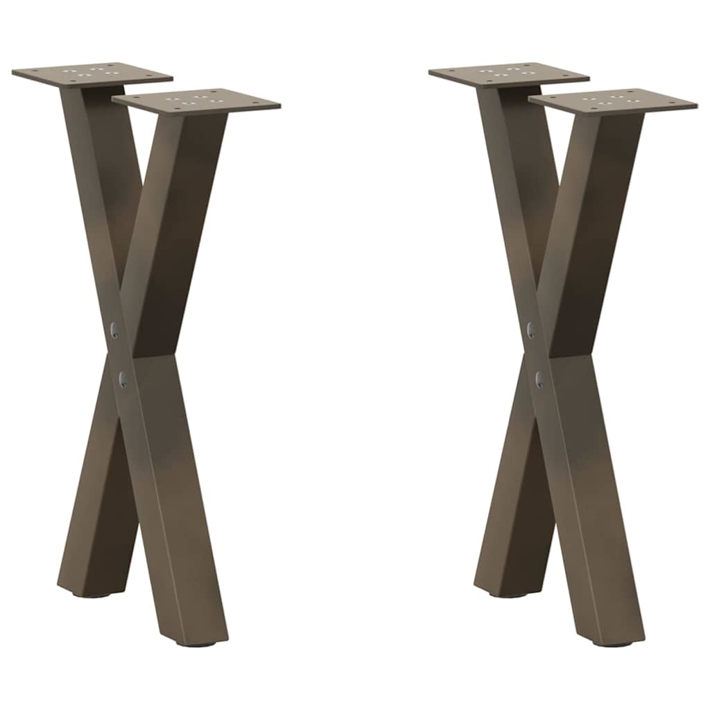 Salontafelpoten 2 st X-vormig 38x(42-43) cm staal naturel