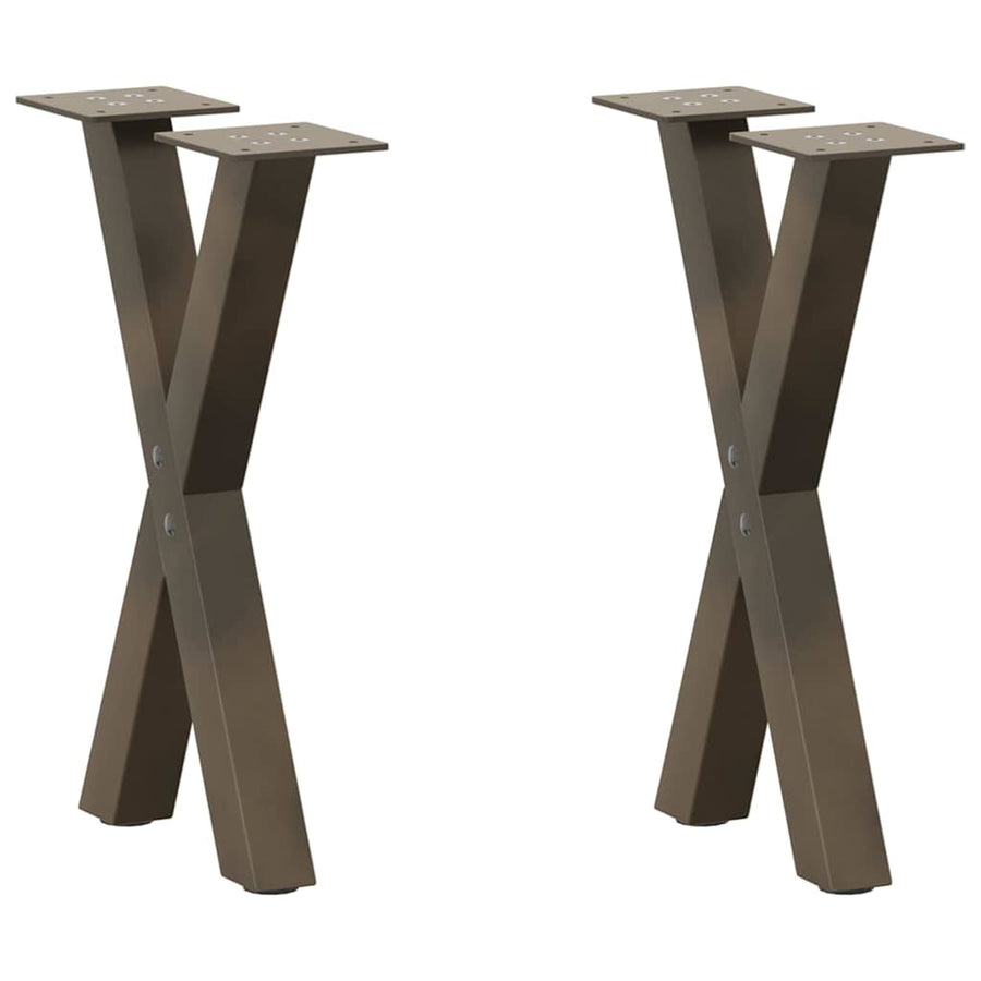 Salontafelpoten 2 st X-vormig 38x(42-43) cm staal naturel