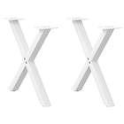 Coffee table legs 2 pcs X-shaped 50x(42-43) cm steel white