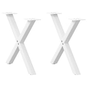 Coffee table legs 2 pcs X-shaped 50x(42-43) cm steel white