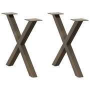 Coffee table legs 2 pcs X-shaped 50x(42-43) cm steel natural