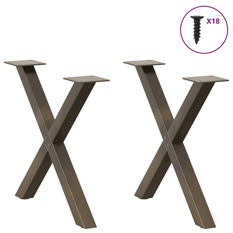 Salontafelpoten X-Vormig 50X(42-43) Cm Staal Naturel 50 x (42-43) cm (40 mm)