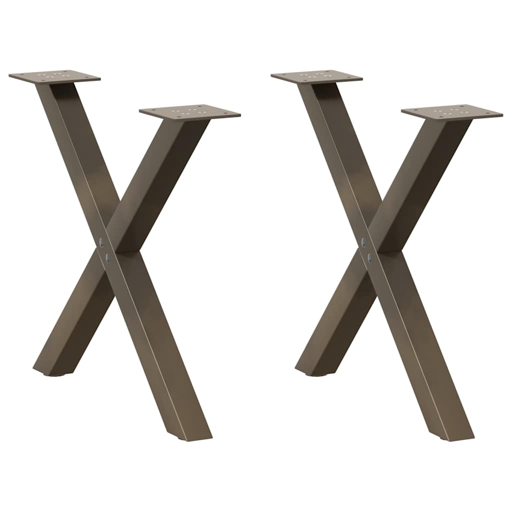 Salontafelpoten X-Vormig 60X(42-43) Cm Staal Naturel 60 x (42-43) cm (40 mm)