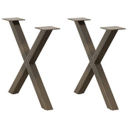 Coffee table legs 2 pcs X-shaped 60x(42-43) cm steel natural