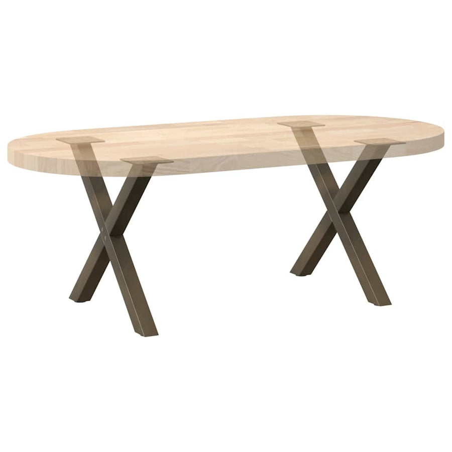 Salontafelpoten X-Vormig 60X(42-43) Cm Staal Naturel 60 x (42-43) cm (40 mm)